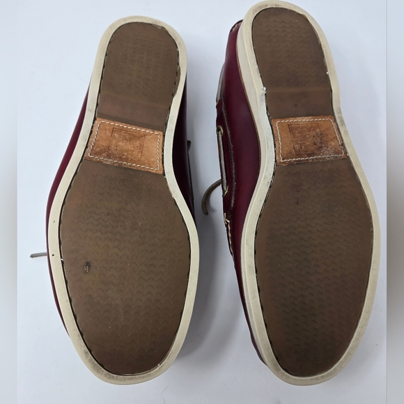 FRYE SULLY BOAT SHOES SLIP ON LOAFERS BURGUNDY LEATHER MEN SIZE 9 NAUTICAL FALL - Picture 12 of 15